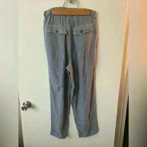 We The Free Linen Blend High Rise Pants Women size 27 Pleated Front Blue - Picture 2 of 4